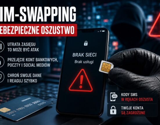 SIM-swapping – cyberprzestępca przejmujący numer telefonu i kody SMS do kont bankowych