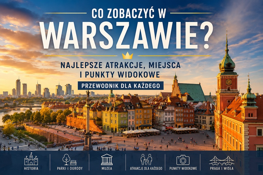 Warszawa panorama Starego Miasta i centrum – atrakcje turystyczne i punkty widokowe w stolicy Polski