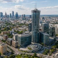 Wola – dzielnica Warszawy, widok na wieżowce Warsaw Spire i nowoczesne centrum biznesowe