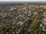 Legionowo – miasto w północnej aglomeracji warszawskiej, widok z lotu ptaka na centrum i okolice
