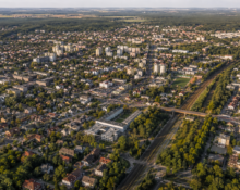 Legionowo – miasto w północnej aglomeracji warszawskiej, widok z lotu ptaka na centrum i okolice